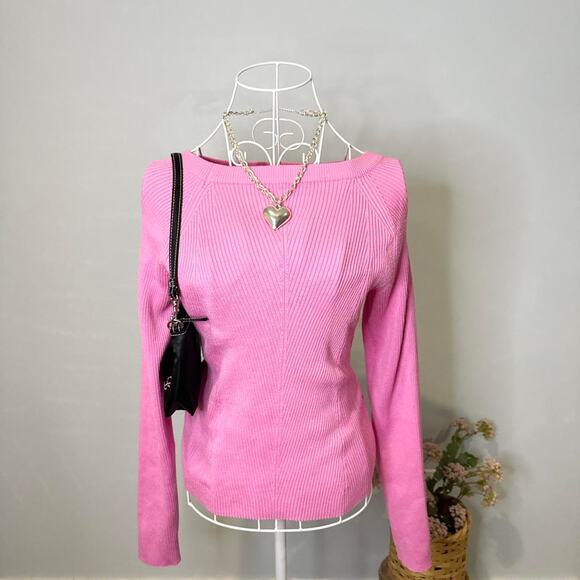 Cute pink ribbed sweater - Picture 3 of 6